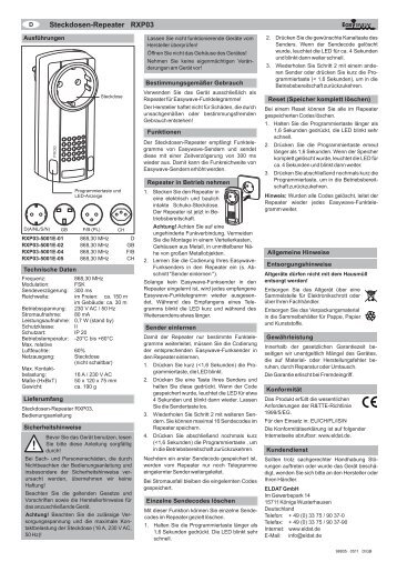 Bedienungsanleitung Eldat Easywave Repeater