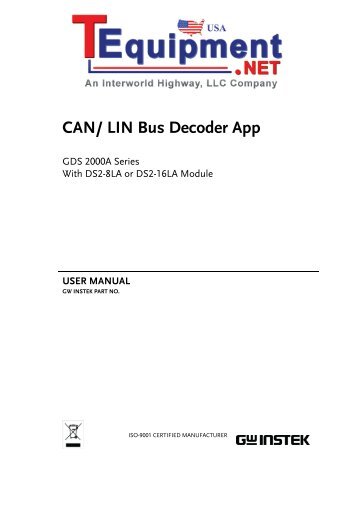 CAN/ LIN Bus Decoder App - TEquipment.NET