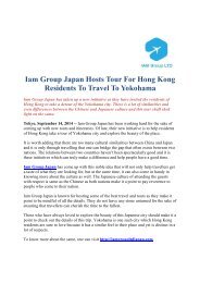 Iam Group Japan Hosts Tour For Hong Kong Residents To Travel To Yokohama