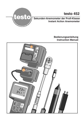 Bedienungsanlietung testo 452 (PDF, 1,3 MB)