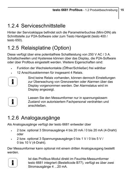 Bedienungsanleitung testo 6681 Profibus, 6610, P2A software Band 1