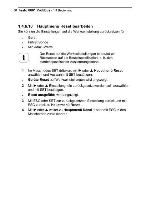 Bedienungsanleitung testo 6681 Profibus, 6610, P2A software Band 1