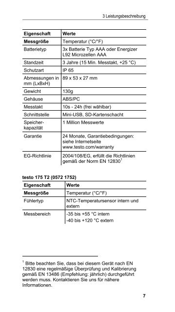 Bedienungsanleitung testo 175-T1