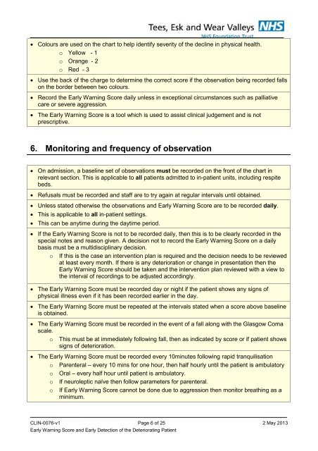 Deteriorating Patient Observation Chart