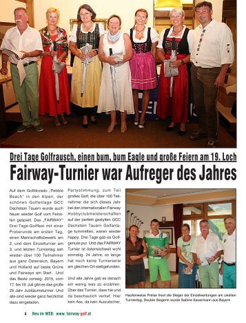 Fairway-Turnier war Aufreger des Jahres