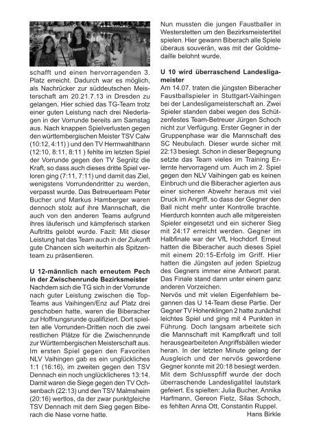 TG-Report 3 / 2013 als pdf-Datei (ca. 5 MB) - TG Biberach