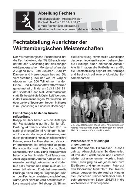 TG-Report 3 / 2013 als pdf-Datei (ca. 5 MB) - TG Biberach