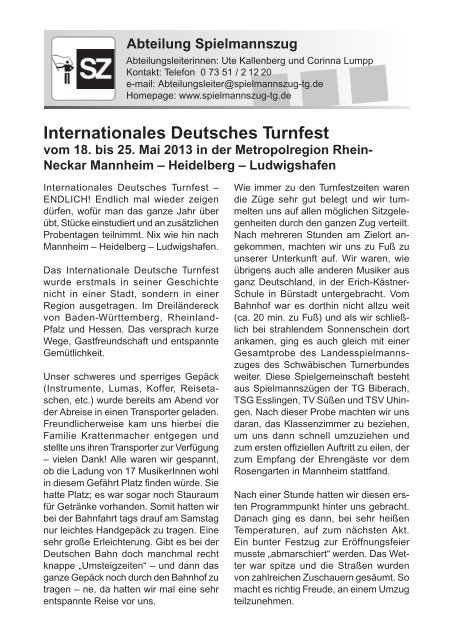 TG-Report 3 / 2013 als pdf-Datei (ca. 5 MB) - TG Biberach