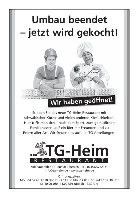 TG-Report 3 / 2013 als pdf-Datei (ca. 5 MB) - TG Biberach