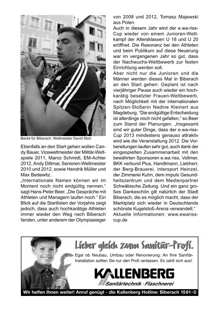 TG-Report 2 / 2013 als pdf-Datei (ca. 5 MB) - TG Biberach