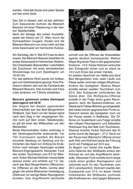 TG-Report 2 / 2013 als pdf-Datei (ca. 5 MB) - TG Biberach