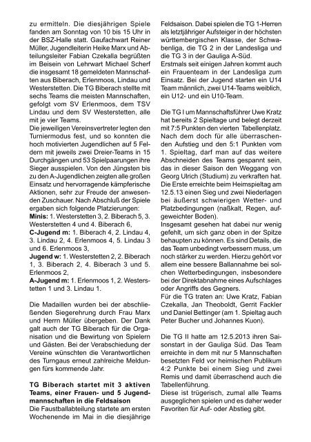 TG-Report 2 / 2013 als pdf-Datei (ca. 5 MB) - TG Biberach