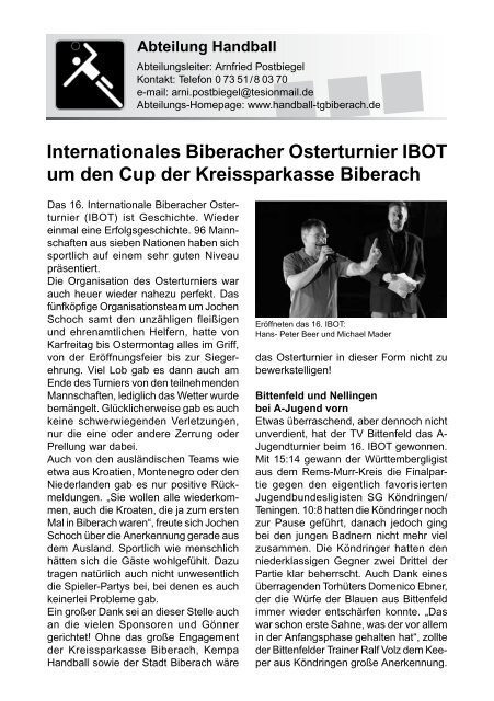 TG-Report 2 / 2013 als pdf-Datei (ca. 5 MB) - TG Biberach