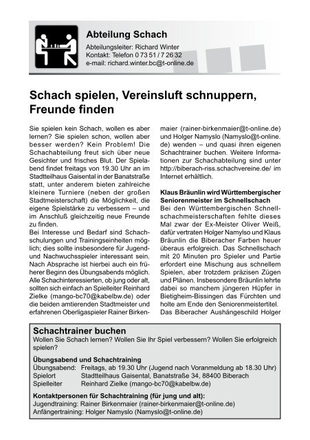 TG-Report 2 / 2013 als pdf-Datei (ca. 5 MB) - TG Biberach