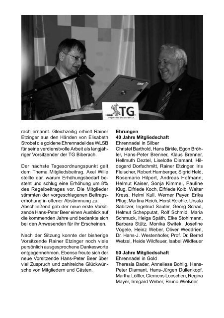 TG-Report 2 / 2013 als pdf-Datei (ca. 5 MB) - TG Biberach