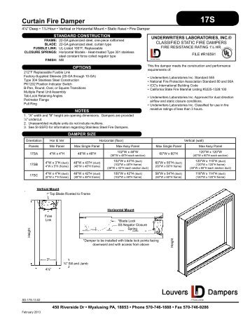 17S Curtain Fire Damper