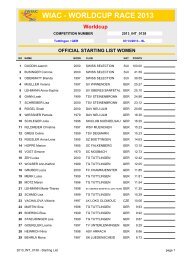 official starting list women - TG Tuttlingen