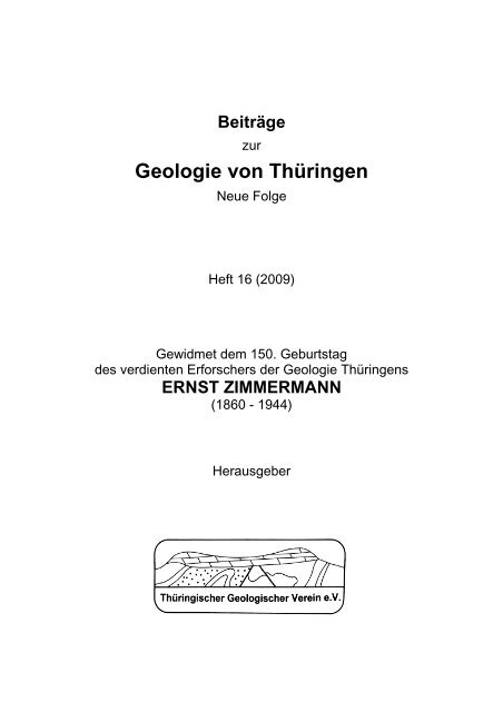 Geologie von Thüringen - Thüringischer Geologischer Verein