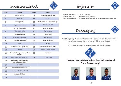 3. Heimspiel des BCA gegen KSV Trenk II