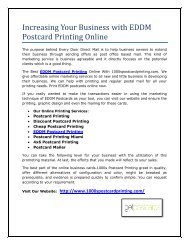 Increasing Your Business with EDDM Postcard Printing Online