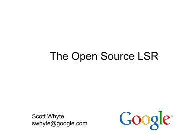 Open Source LSR - Nanog