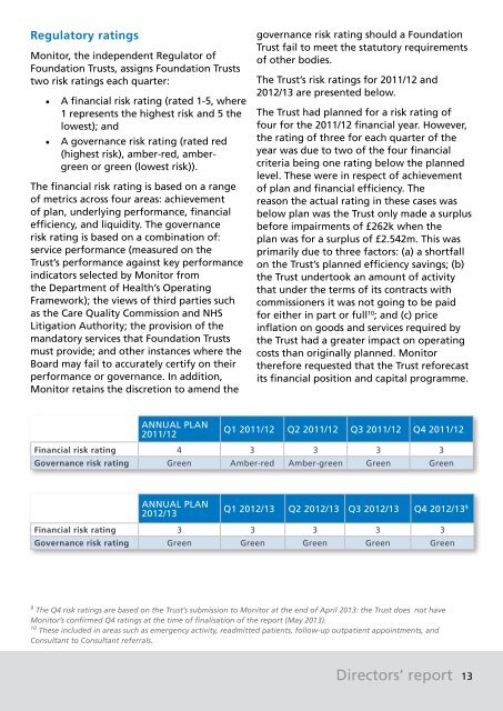Annual Report and Accounts 2012/13 - Hillingdon Hospital NHS Trust