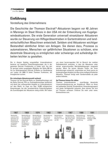 Katalog Linearaktuatoren Elektrohubzylinder - Thomson