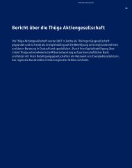 Bericht Ã¼ber die ThÃ¼ga Aktiengesellschaft - ThÃ¼ga AG