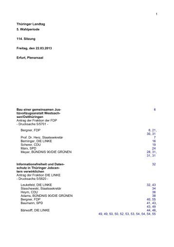 Thüringer Landtag 5. Wahlperiode 114. Sitzung Freitag, den 22.03 ...