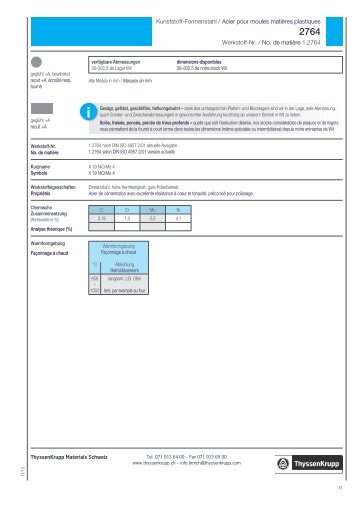 X 19 NiCrMo 4 - Thyssen.ch