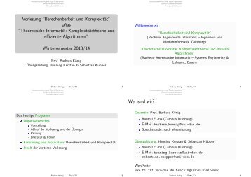 2x2 - Theoretische Informatik - Universität Duisburg-Essen