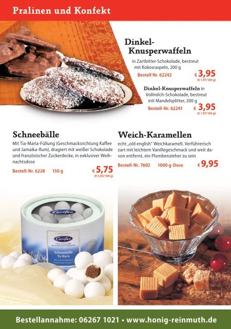 Weihnachts spezialitäten - Honig Reinmuth