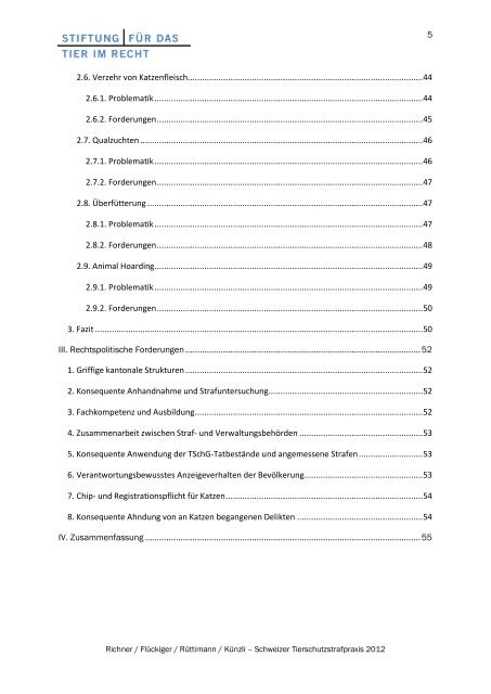 Schweizer Tierschutzstrafpraxis 2012 - Stiftung für das Tier im Recht