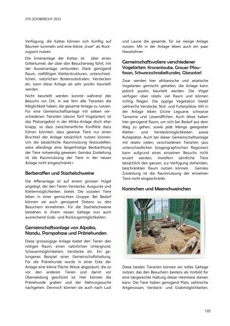 STS-Zoobericht 2013 - Schweizer Tierschutz STS