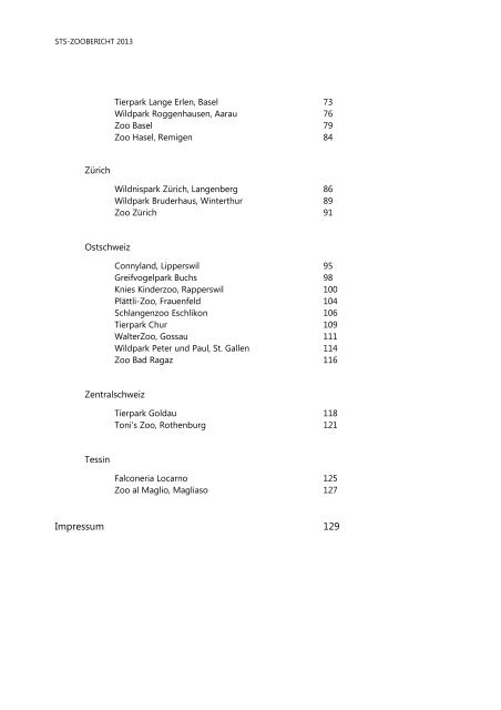 STS-Zoobericht 2013 - Schweizer Tierschutz STS