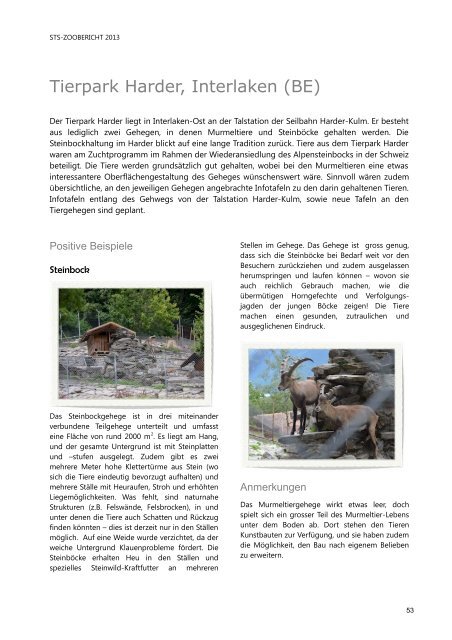 STS-Zoobericht 2013 - Schweizer Tierschutz STS