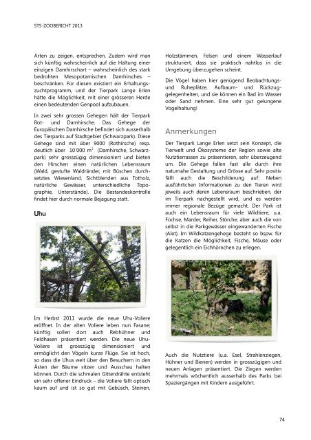 STS-Zoobericht 2013 - Schweizer Tierschutz STS