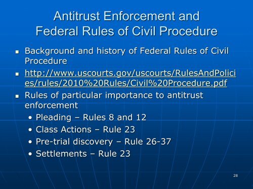 Enforcement Aspects of American Antitrust Law Prof. Joseph P. Bauer