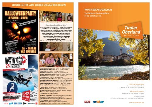 Wochenprogramm Pfunds-Spiss ab 7.10.13 - Tiroler Oberland