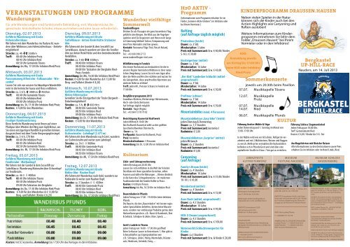 Wochenprogramm - Tiroler Oberland