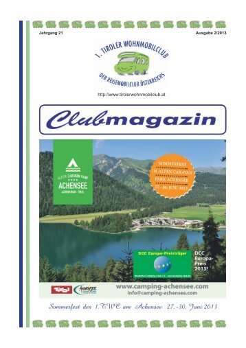 Clubmagazin 2.2013 - Tiroler Wohnmobilclub