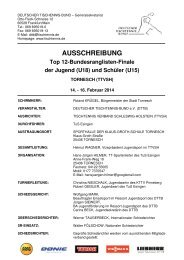 AUSSCHREIBUNG - Deutscher Tischtennisbund DTTB