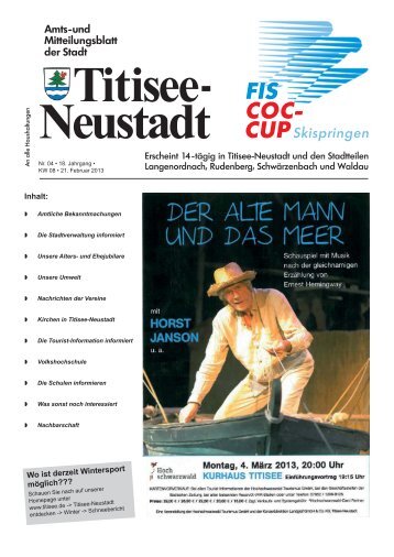 Amtsblatt Nr. 04 vom 21.02.2013 - Titisee-Neustadt