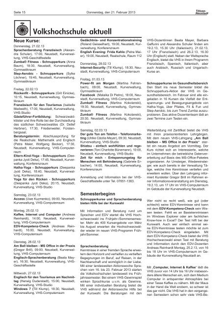 Amtsblatt Nr. 04 vom 21.02.2013 - Titisee-Neustadt