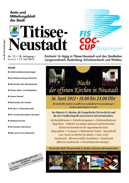Amtsblatt Nr. 12 vom 14.06.2012 - Titisee-Neustadt