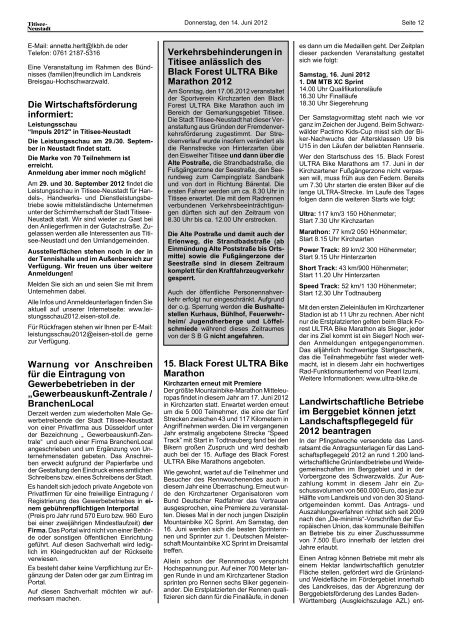 Amtsblatt Nr. 12 vom 14.06.2012 - Titisee-Neustadt