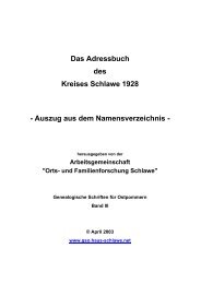 Das Adressbuch des Kreises Schlawe 1928 - Auszug aus dem ...