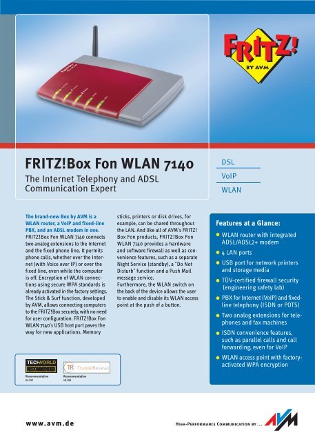 FRITZ!Box Fon WLAN 7140 - Callvoip