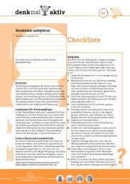 Checkliste - Denkmal aktiv