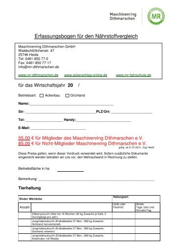 Formatvorlage Erfassungsbogen ab Juli 2013 - Maschinenring ...